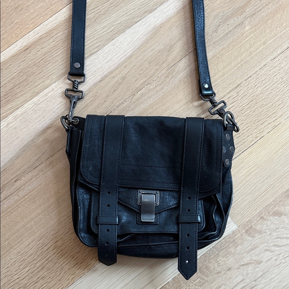 Proenza Schouler PS1 Mini Crossbody bag in black leather